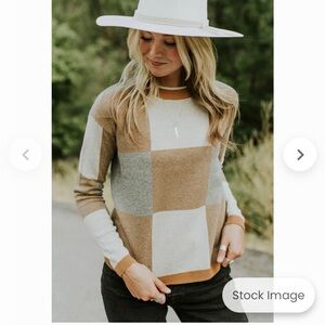 Roolee Daphne Colorblock Sweater in Dark Goldenrod